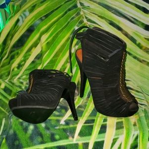 High heeled platform ankle boots